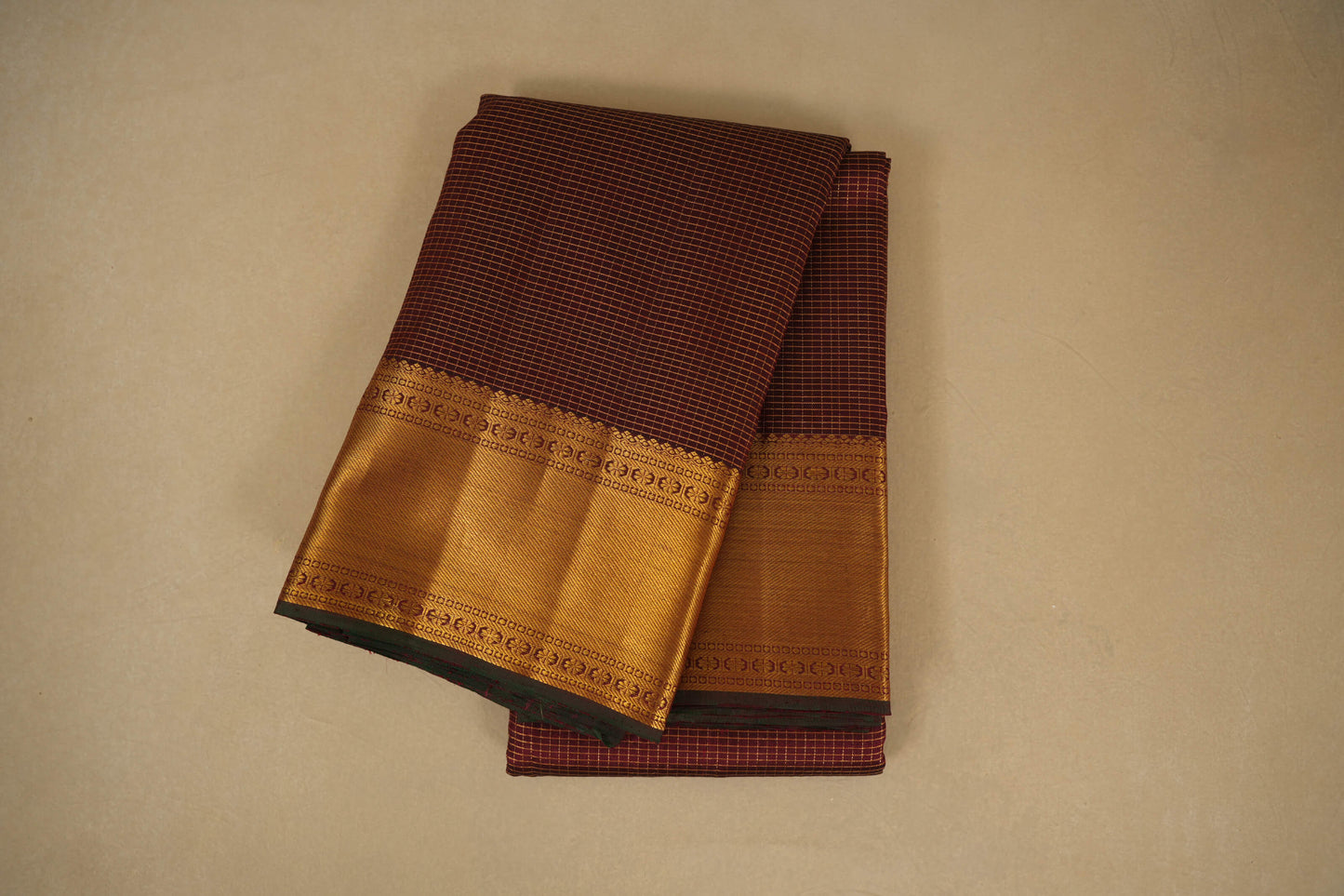 Maroon Checks Vintage Kanjivaram Silk Saree