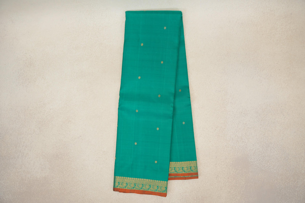 Aqua Green Vintage Kanjivaram Silk Saree by Shreenivas Silks PSSR0110208