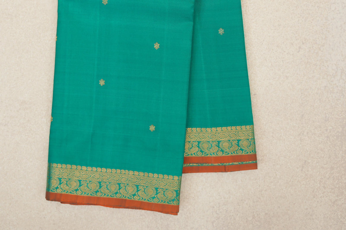 Aqua Green Vintage Kanjivaram Silk Saree by Shreenivas Silks PSSR0110208