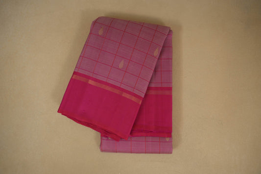 Onion Pink with Pink Borders Vintage Kanjivaram Silk Saree 