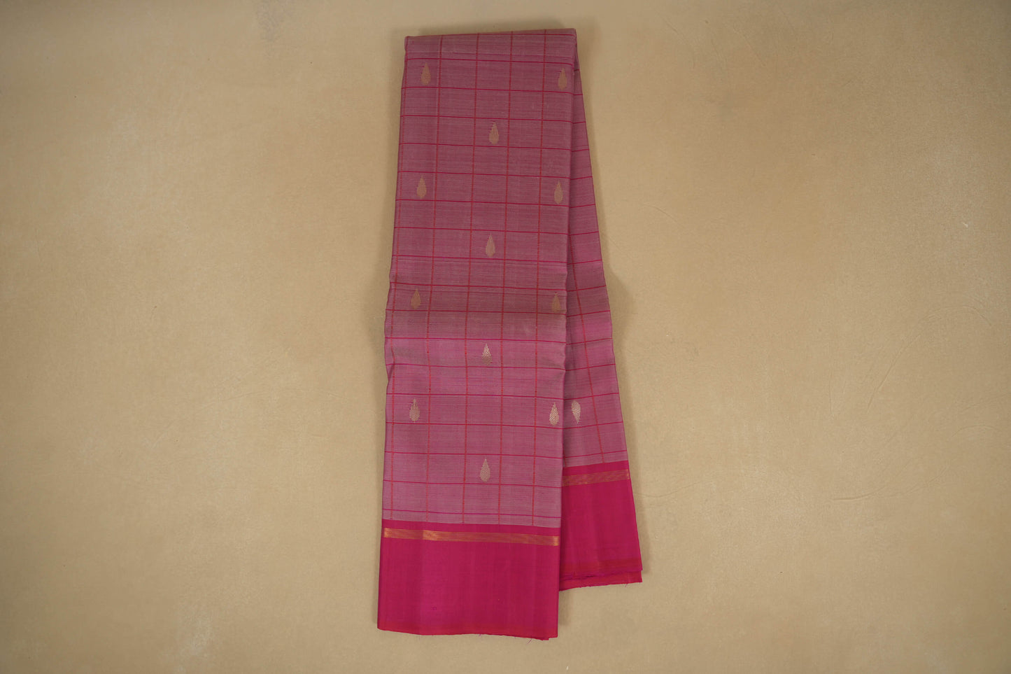 Checked Vintage Kanjivaram Silk Saree 