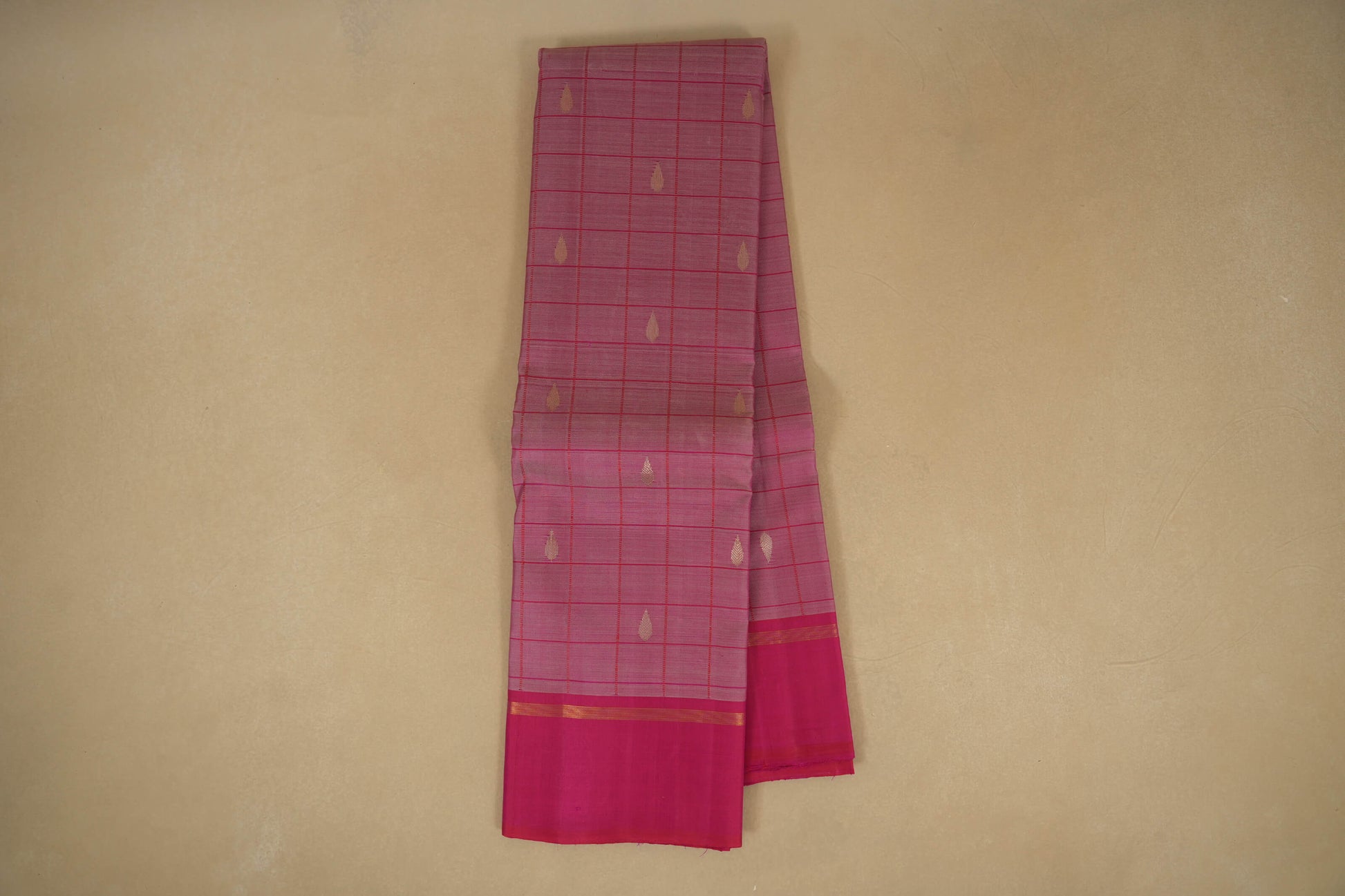 Checked Vintage Kanjivaram Silk Saree 