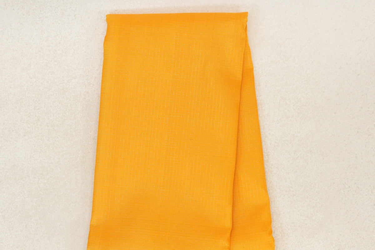 Mango Yellow with Black Rettai Pettu Borders with Bottle Green Selvedge Vintage Kanjivaram Silk Saree by Shreenivas Silks PSSR0110211
