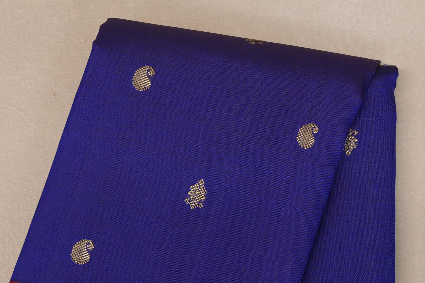 Deep Blue with Deep Maroon Borders Vintage Kanjivaram Silk Saree by Shreenivas Silks PSSR019087