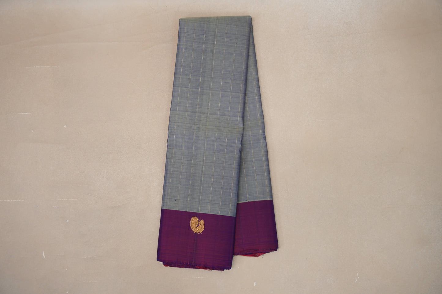 Dual Tone Silver Grey and Pastel Green with Dual Tone Pink and Blue Borders Vintage Kanjivaram Silk Saree by Shreenivas Silks PSSR019090