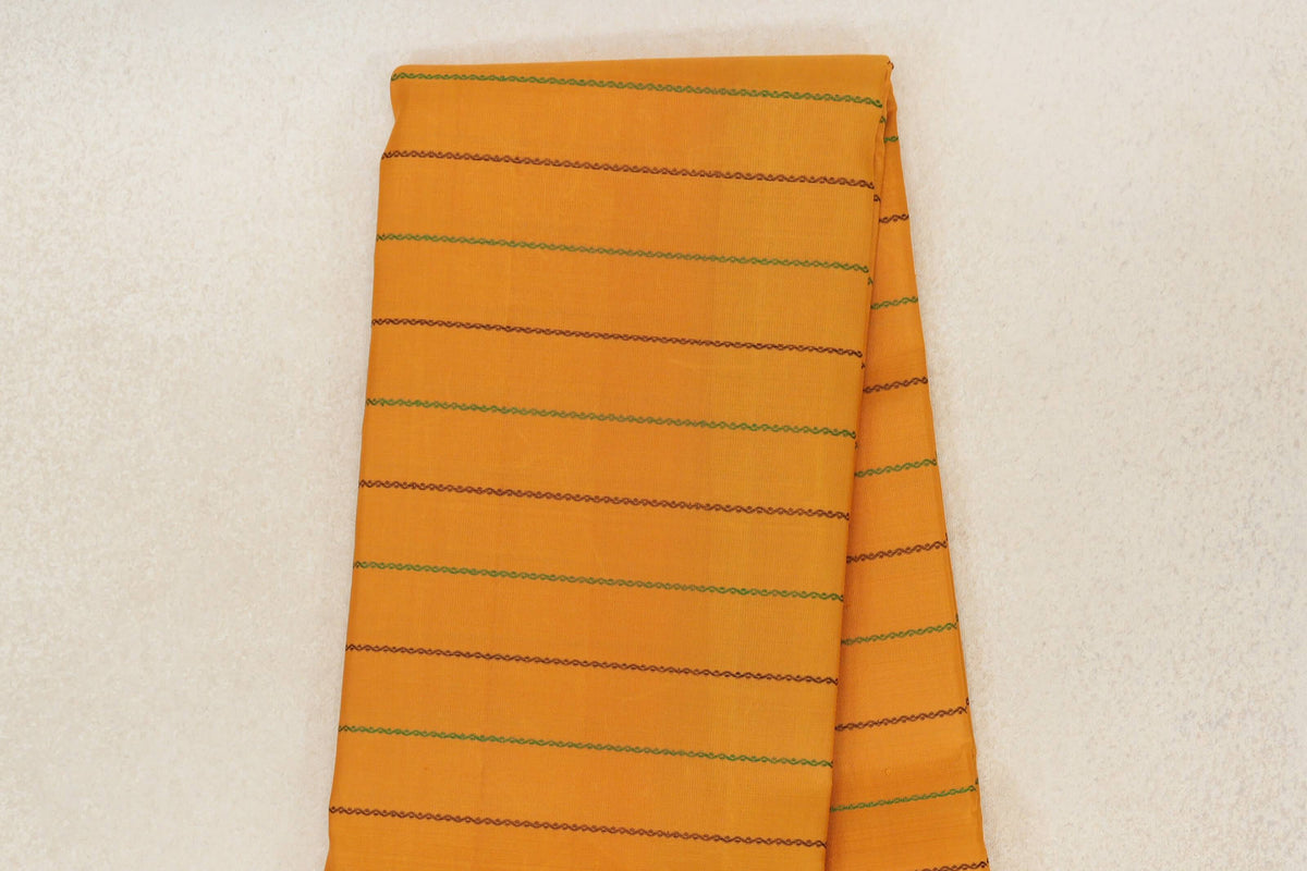 Mango Yellow with Pastel Green Borders Beldhary Vintage Kanjivaram Silk Saree by Shreenivas Silks PSSR0110219