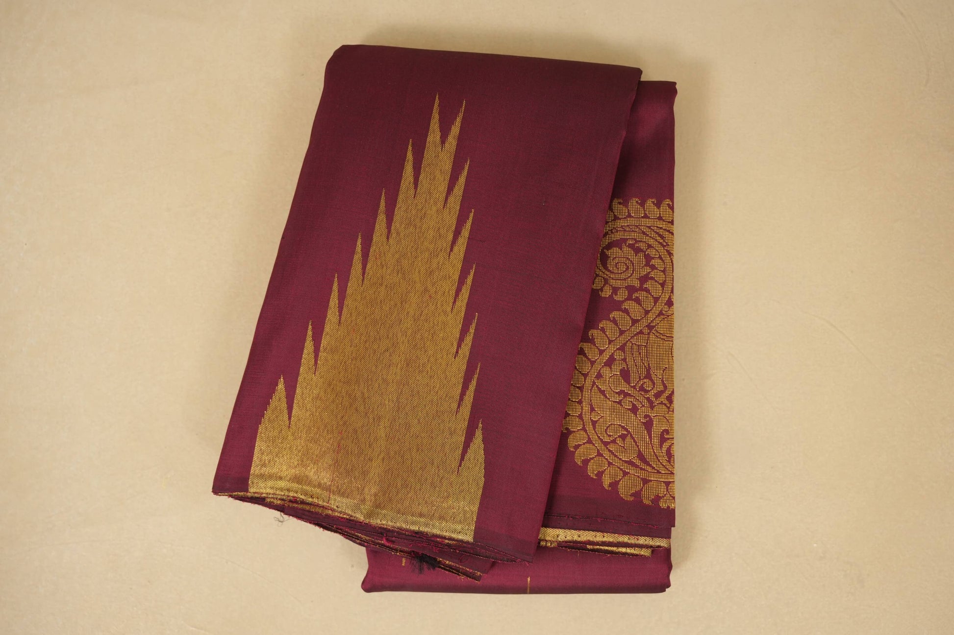 Deep Maroon Kanjivaram Silk Saree by Shreenivas Silks PSSR018072 - Parisera