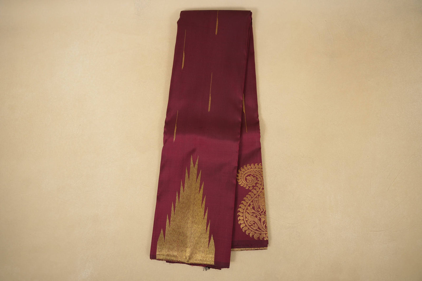 Deep Maroon Kanjivaram Silk Saree by Shreenivas Silks PSSR018072 - Parisera