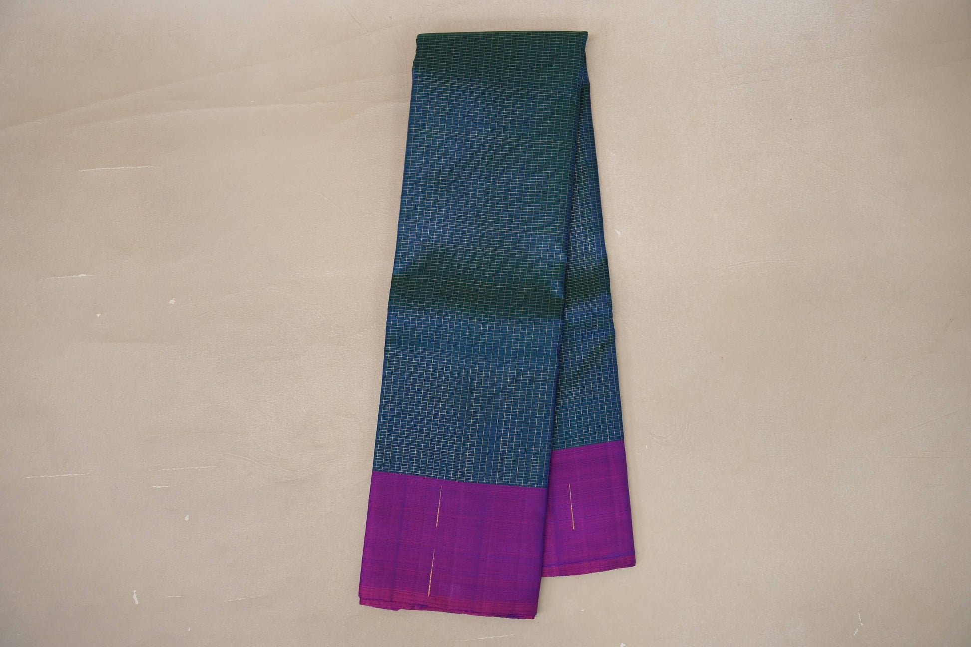 Peacock Blue Plant Based Kanjivaram Silk Saree by Shreenivas Silks PSSR019091 - Parisera