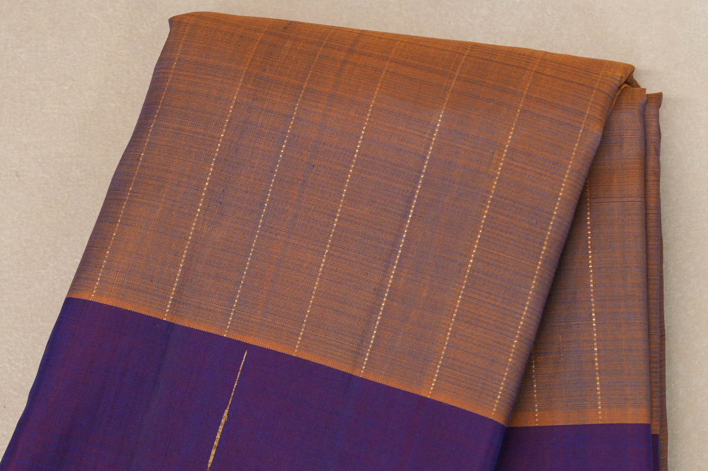 Dual Tone Mustard and Blue Plant Based Kanjivaram Silk Saree by Shreenivas Silks body