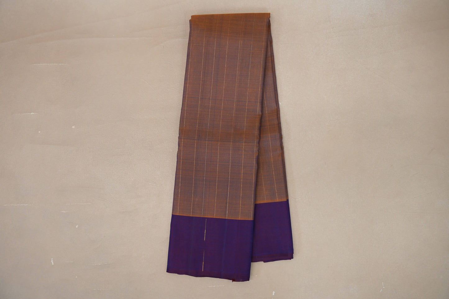 Dual Tone Mustard and Blue Plant Based Kanjivaram Silk Saree by Shreenivas Silks PSSR019092 - Parisera