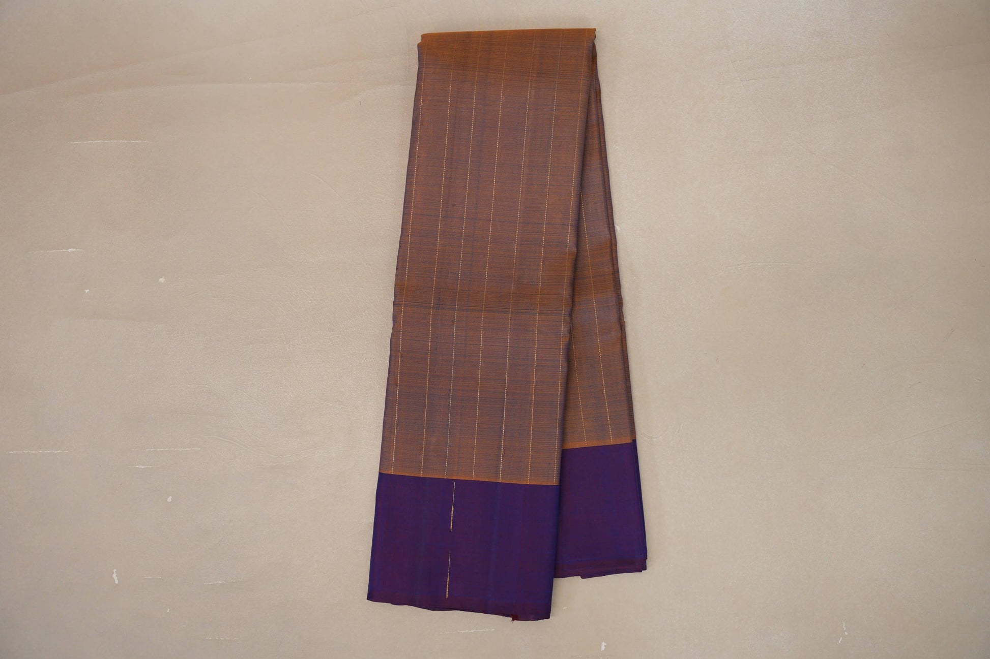 Dual Tone Mustard and Blue Plant Based Kanjivaram Silk Saree by Shreenivas Silks PSSR019092 - Parisera