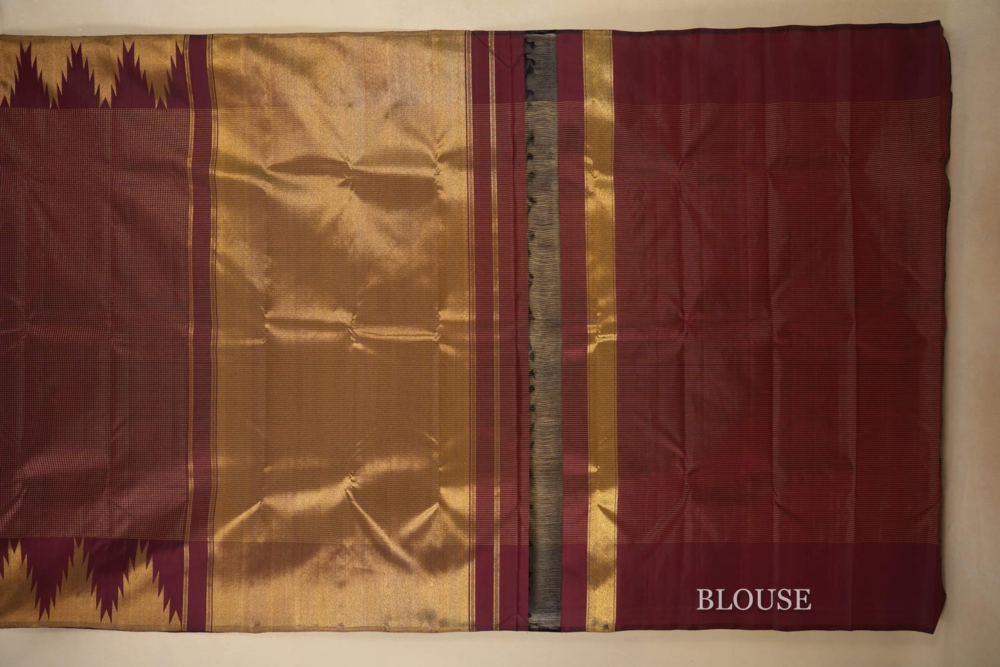 Dark Maroon Kanjivaram Silk Saree by Shreenivas Silks PSSR018075 - Parisera