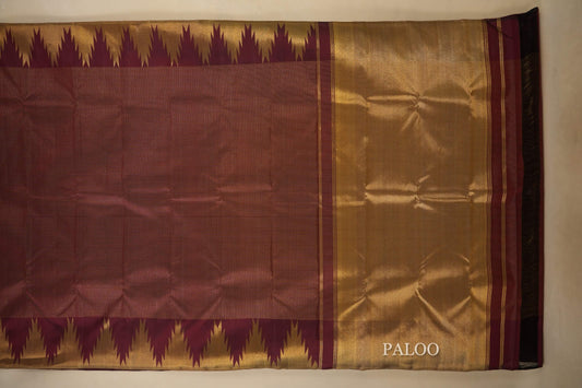 Dark Maroon Kanjivaram Silk Saree by Shreenivas Silks PSSR018075 - Parisera