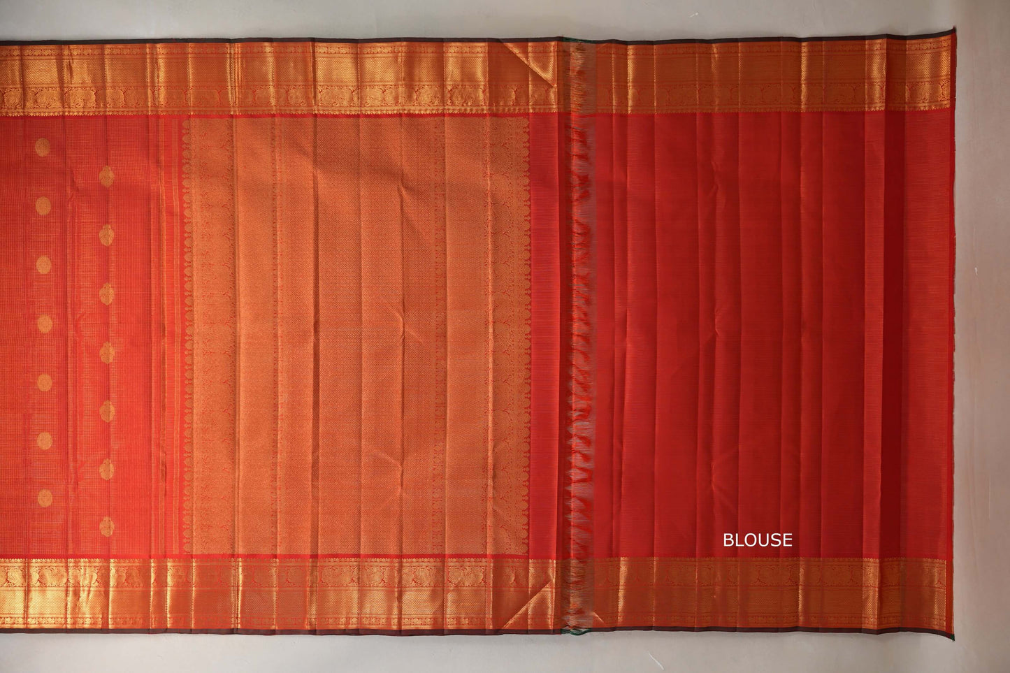 Bright Red Vintage Kanjivaram Silk Saree by Shreenivas Silks PSSR019095