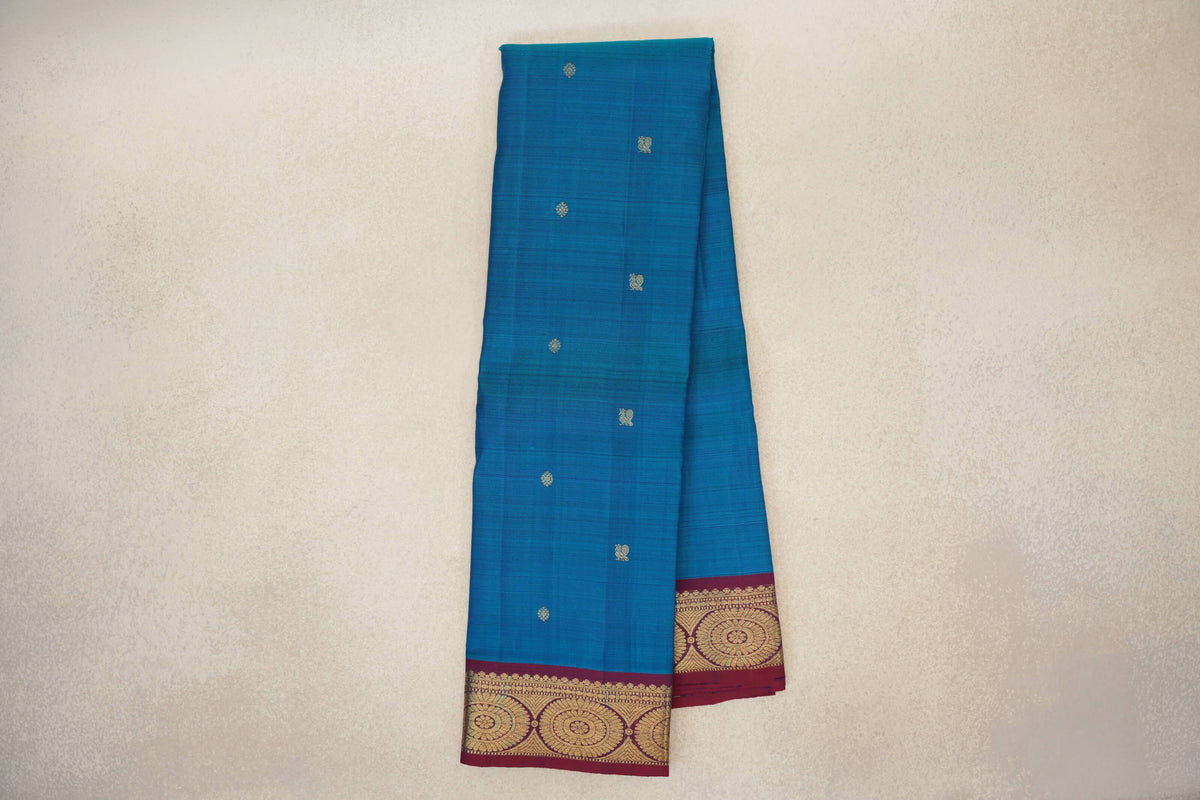 Azure Blue Vintage Kanjivaram Silk Saree online