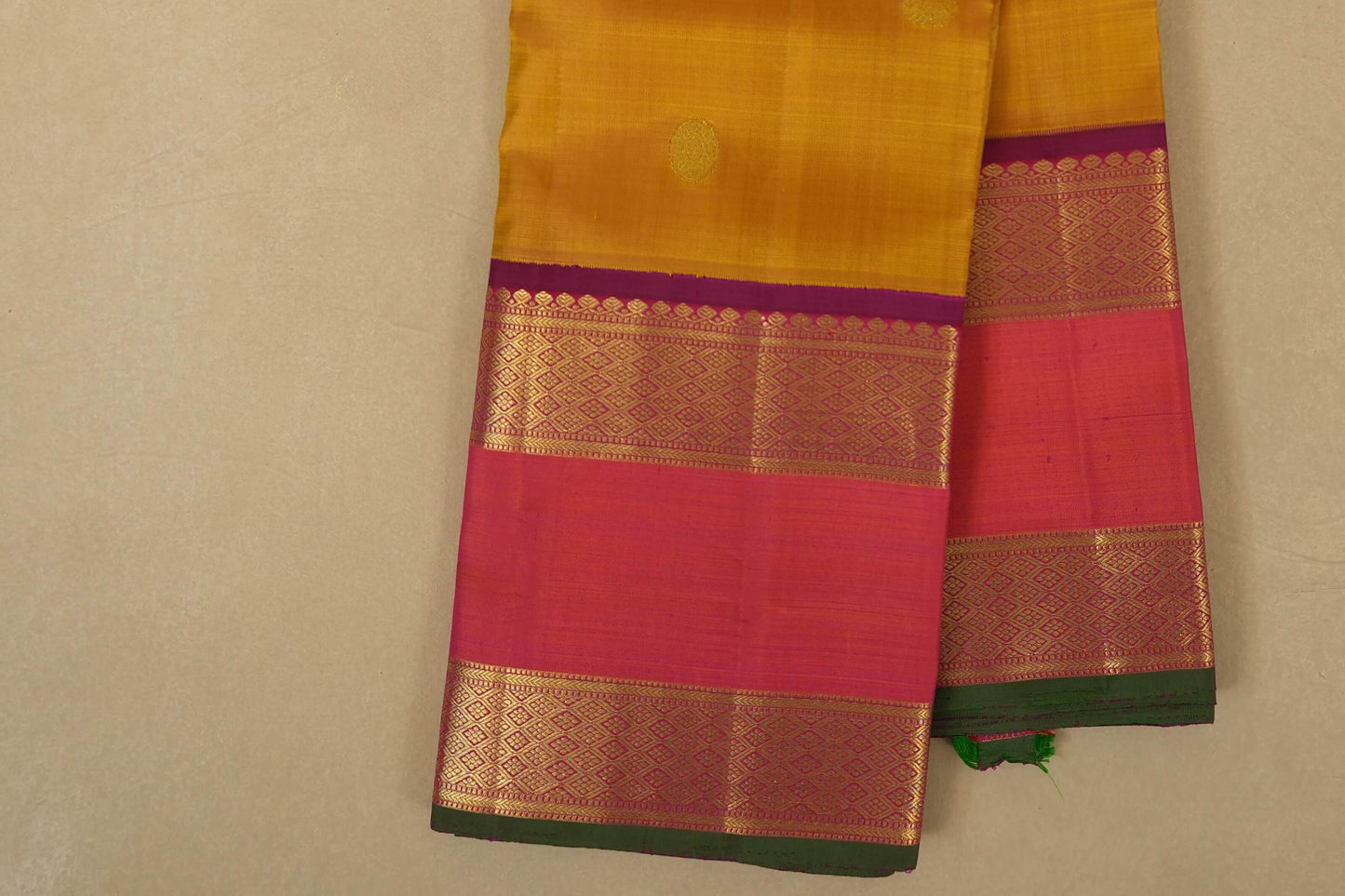 Mustard Kanjivaram Silk Saree by Shreenivas Silks PSSR018079