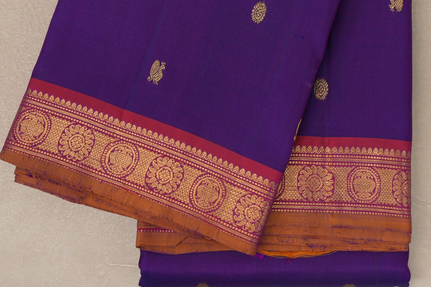 Violet Purple Vintage Kanjivaram Silk Saree by Shreenivas Silks PSSR019099