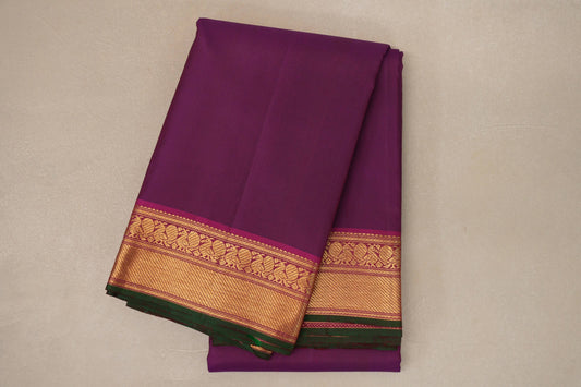Deep plum purple Vintage Kanjivaram Silk Saree by Shreenivas Silks PSSR019101