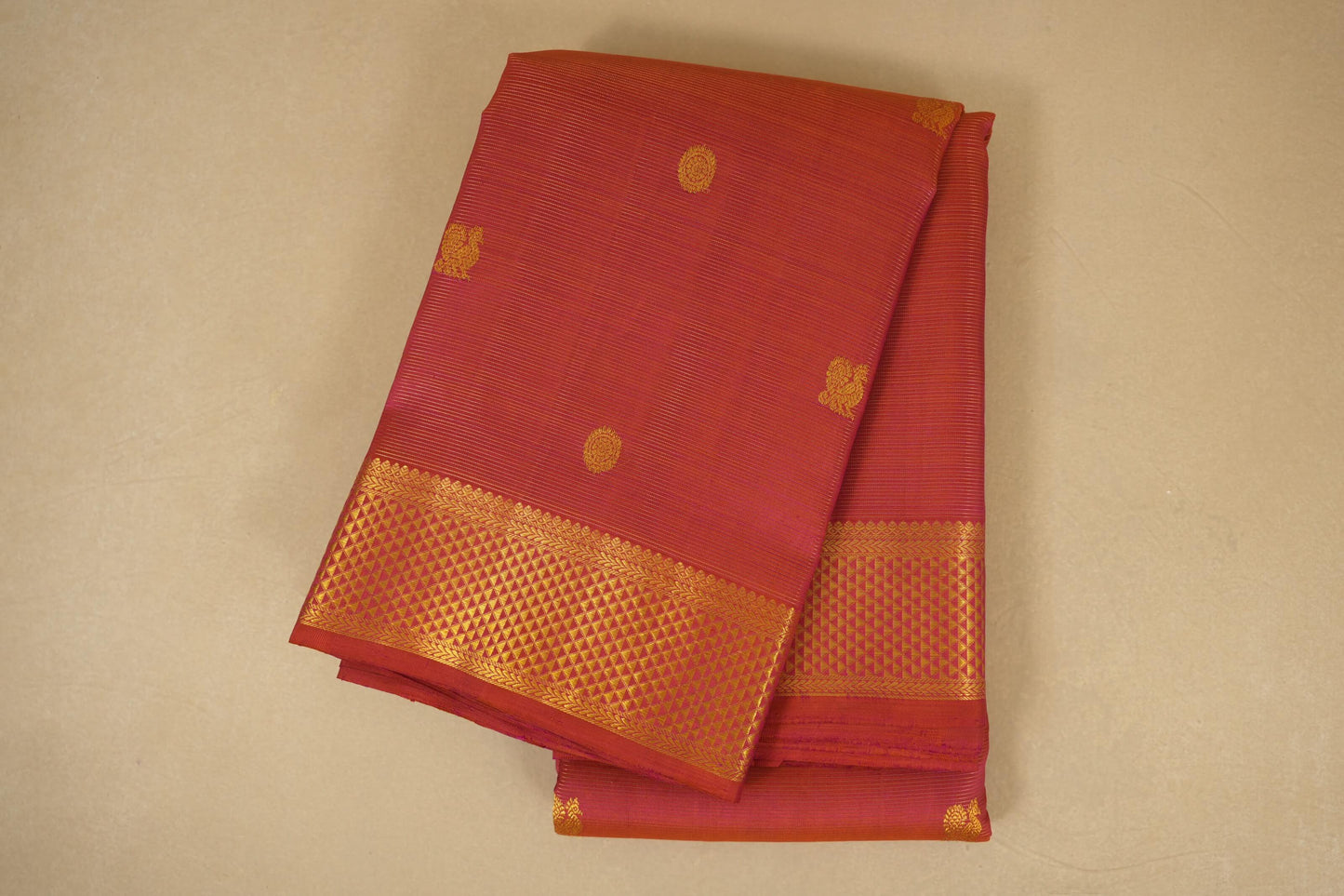 Rust Zari Vaira Oosi Kanjivaram Silk Saree by Shreenivas Silks PSSR018082