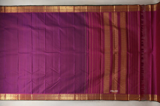 Deep plum purple Vintage Kanjivaram Silk Saree by Shreenivas Silks PSSR019101