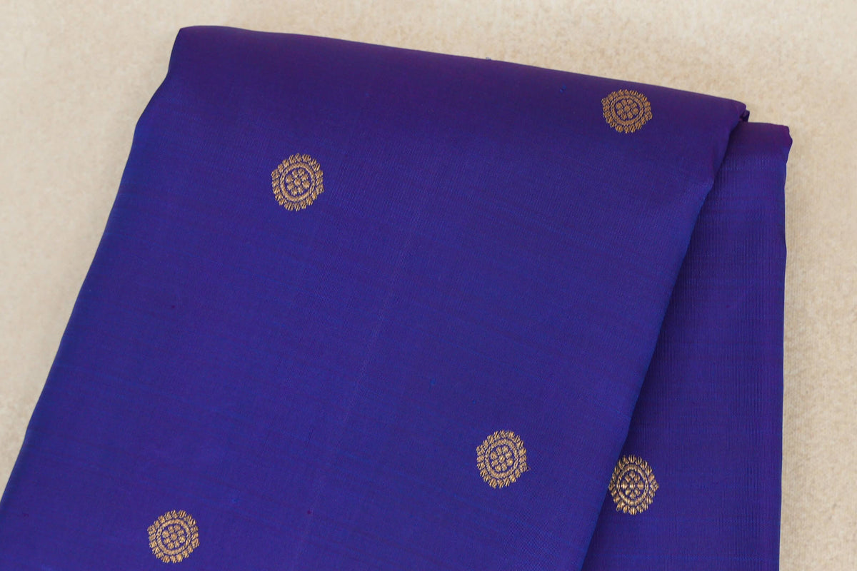 Violet Purple Plant Based Kanjivaram Silk Saree  body zoom