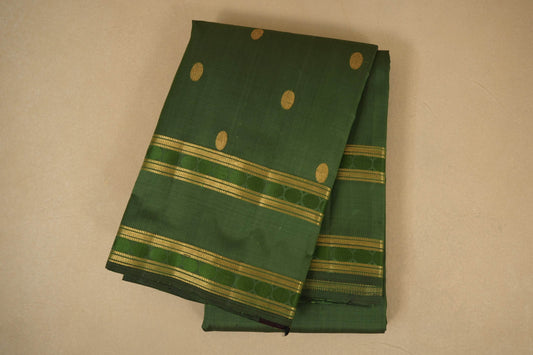 folded Moss Green Kanjivaram Silk Saree
