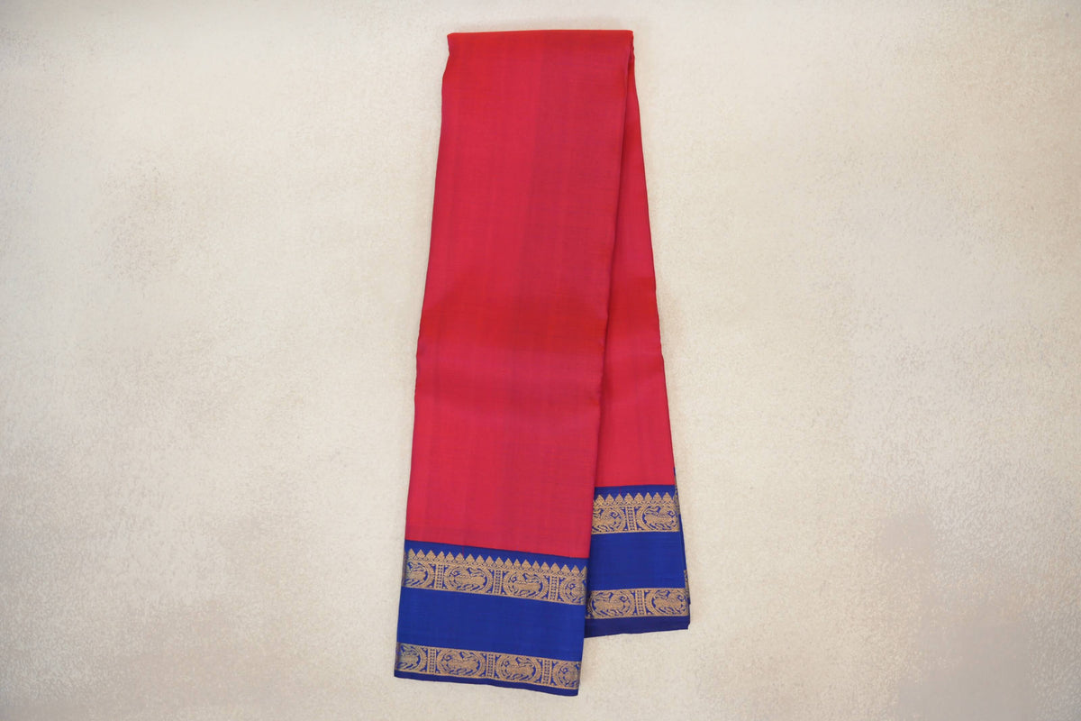 Pinkish Red Plant Based Kanjivaram Silk Saree online