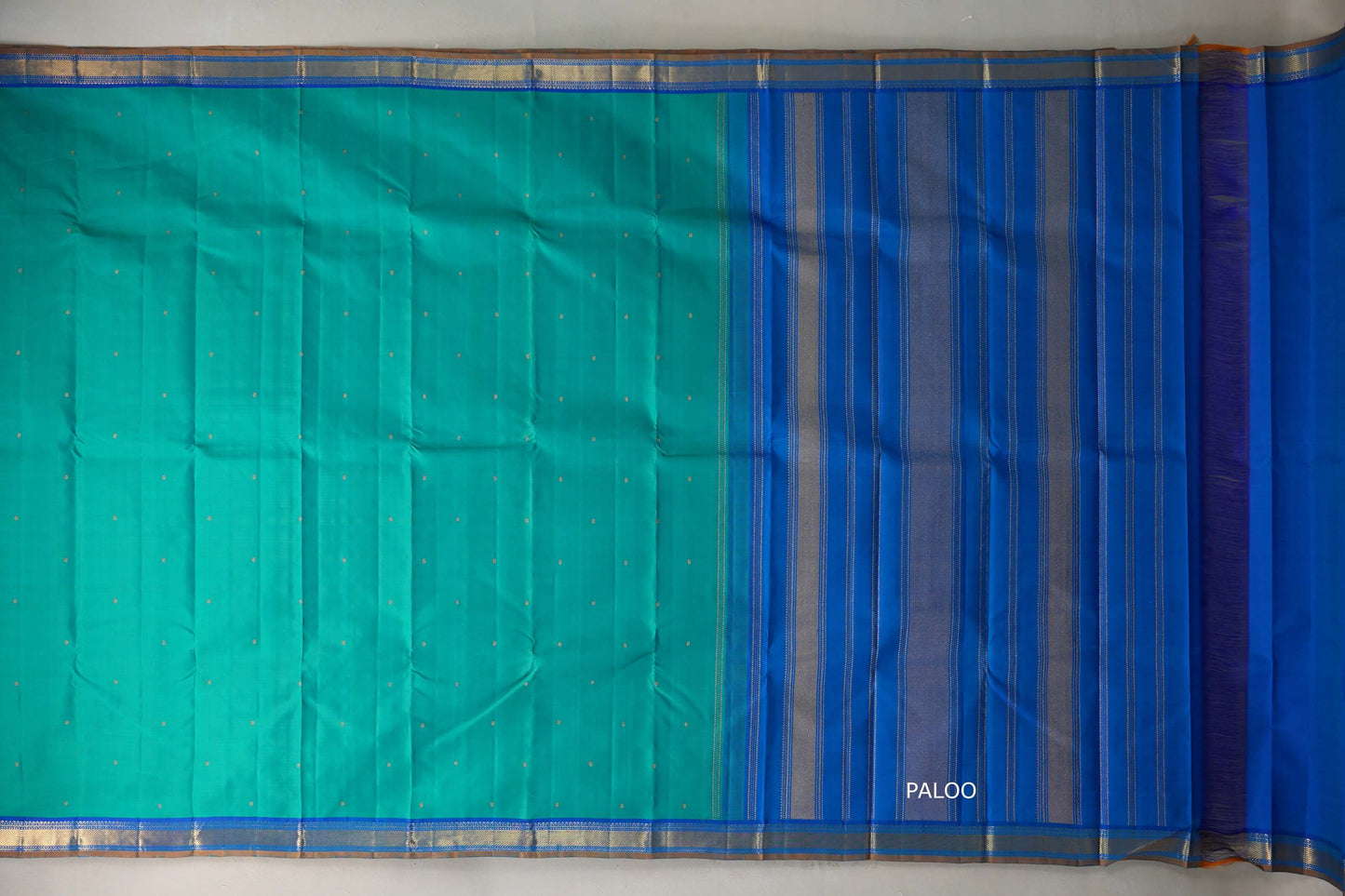 Dual Tone Green and Blue Vintage Kanjivaram Silk Saree by Shreenivas Silks PSSR019104
