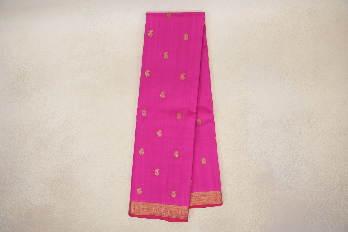 Bright Magenta Pink Vintage Kanjivaram Silk Saree online
