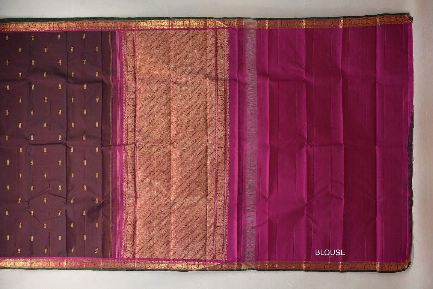 Brownish maroon Vintage Kanjivaram Silk Saree by Shreenivas Silks PSSR019106