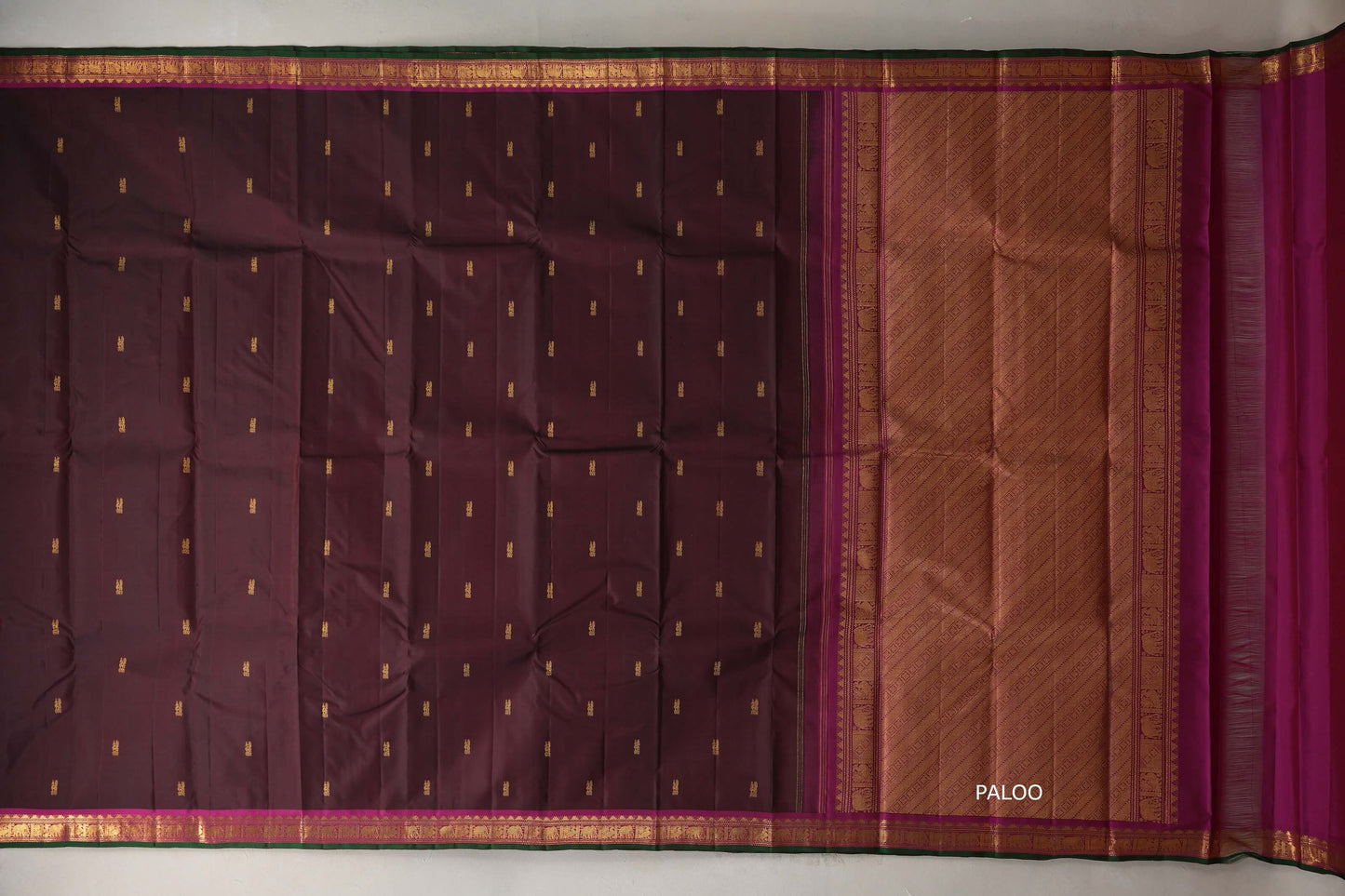 Brownish maroon Vintage Kanjivaram Silk Saree by Shreenivas Silks PSSR019106