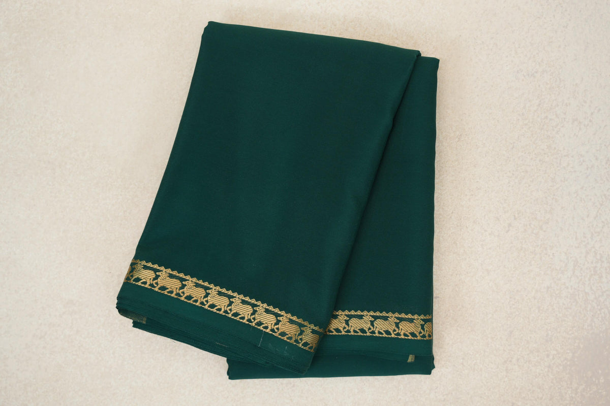 Dark Bottle Green Mysore Silk Saree by Shreenivas Silks PSSR0110236