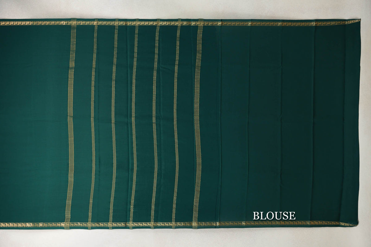 Dark Bottle Green Mysore Silk Saree by Shreenivas Silks PSSR0110236