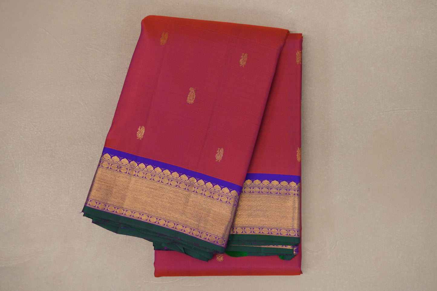 Orangish Pink Vintage Kanjivaram Silk Saree by Shreenivas Silks PSSR019109
