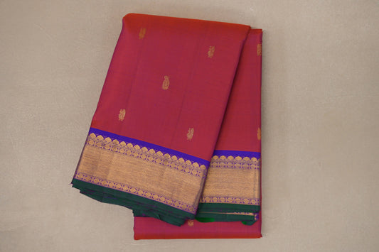Orangish Pink Vintage Kanjivaram Silk Saree by Shreenivas Silks PSSR019109
