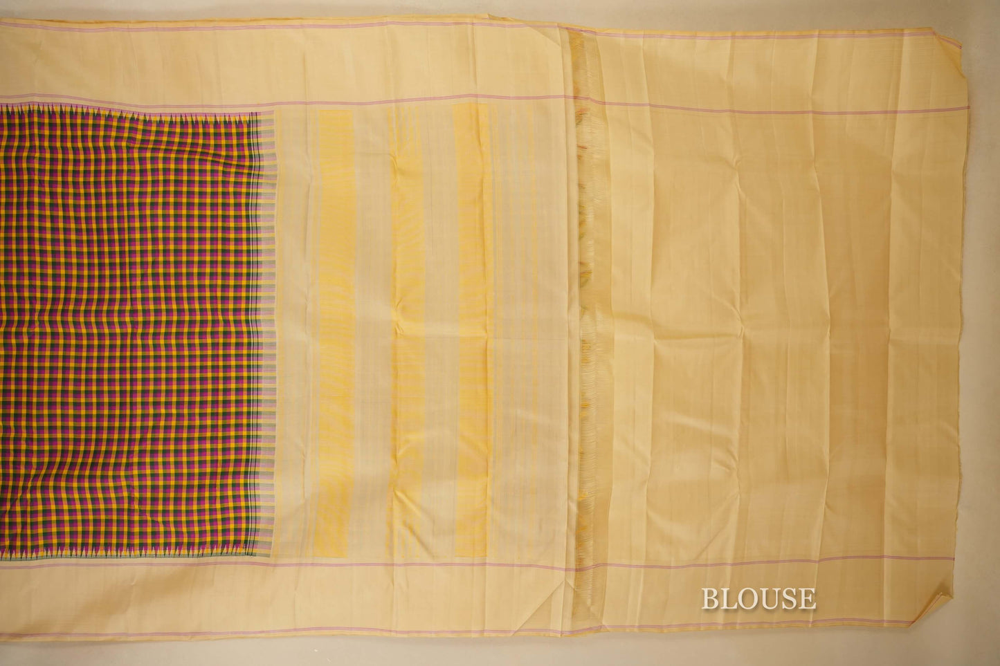 Multi Colour Kanjivaram Silk Saree  blouse