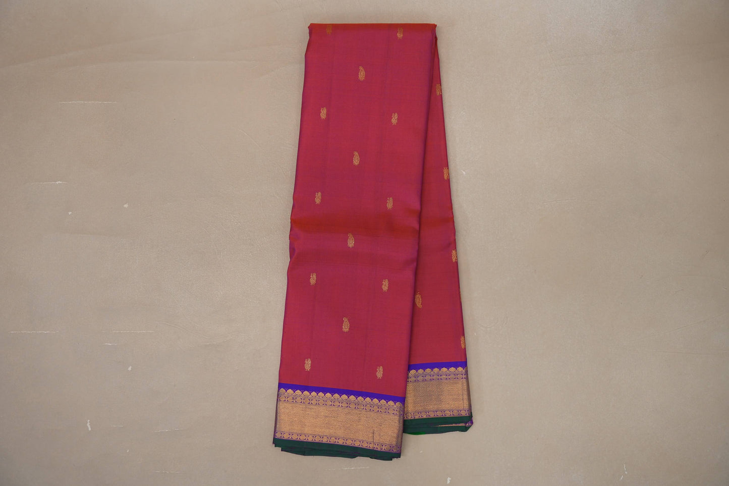 Orangish Pink Vintage Kanjivaram Silk Saree by Shreenivas Silks PSSR019109