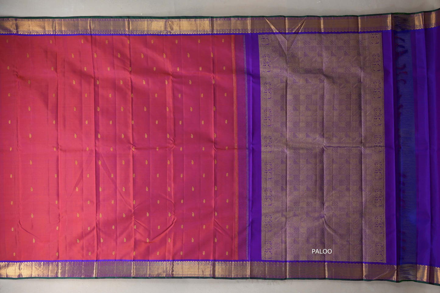 Orangish Pink Vintage Kanjivaram Silk Saree by Shreenivas Silks PSSR019109