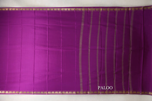 Magenta Mysore Silk Saree by Shreenivas Silks paloo