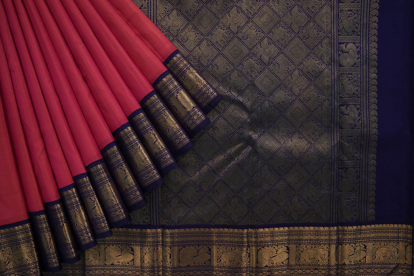 Pink kanchipuram silk saree