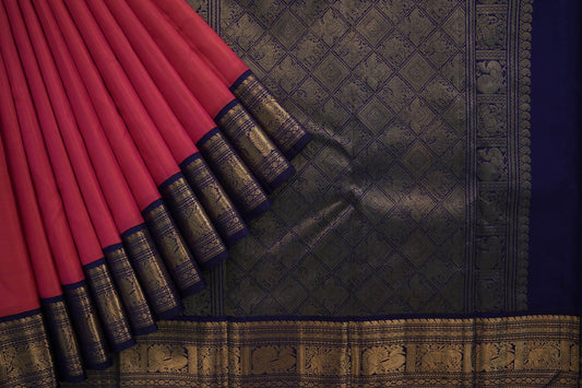 Pink kanchipuram silk saree
