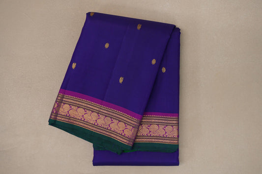 Deep blue Vintage Kanjivaram Silk Saree by Shreenivas Silks PSSR019111