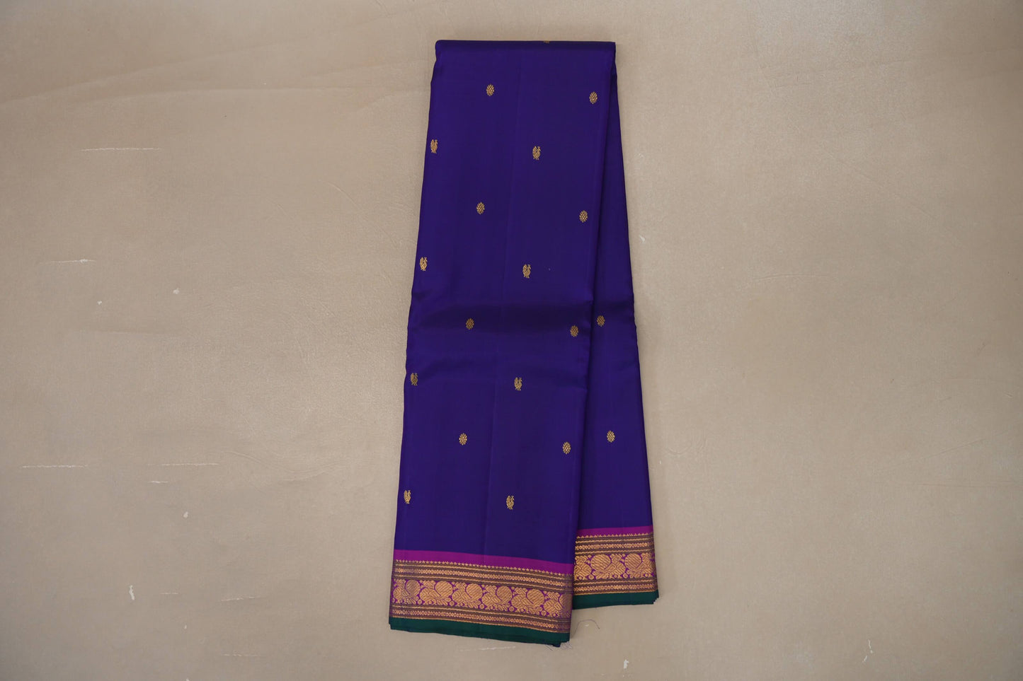 Deep blue Vintage Kanjivaram Silk Saree by Shreenivas Silks PSSR019111