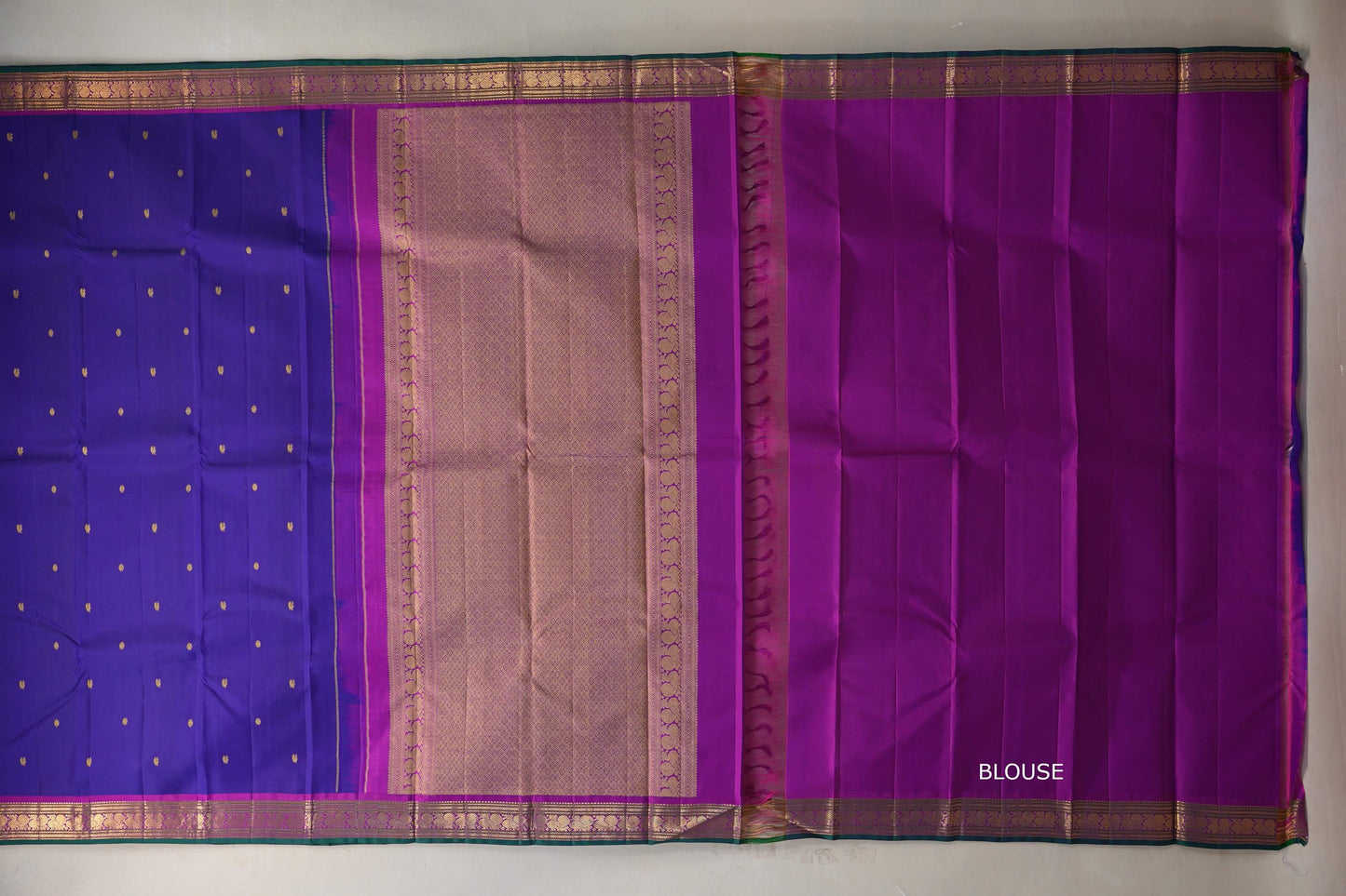 Deep blue Vintage Kanjivaram Silk Saree by Shreenivas Silks PSSR019111