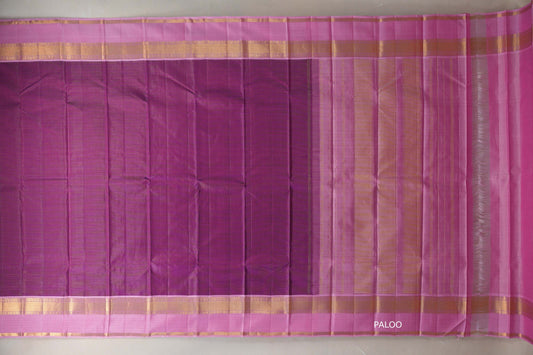 Deep magenta with Baby pink borders Vintage Kanjivaram Silk Saree by Shreenivas Silks PSSR019112