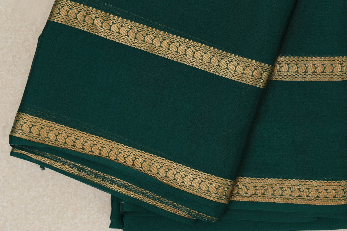 Dark Bottle Green Mysore Silk Saree by Shreenivas Silks PSSR0110243