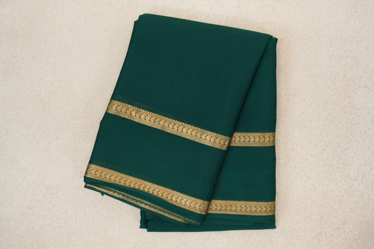 Dark Bottle Green Mysore Silk Saree by Shreenivas Silks