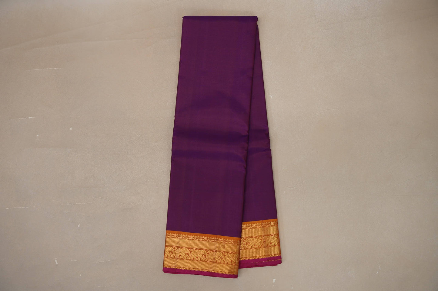 Deep magenta Vintage Kanjivaram Silk Saree by Shreenivas Silks PSSR019114