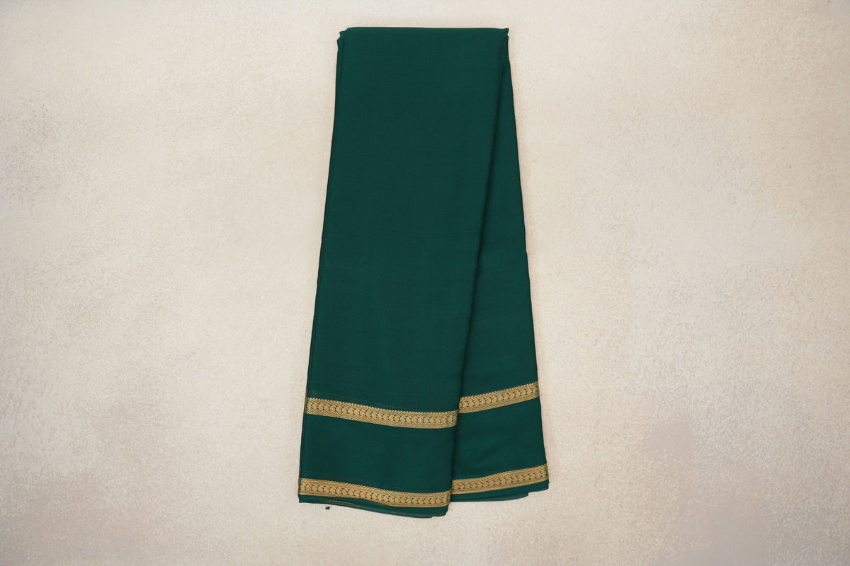 Dark Bottle Green Mysore Silk Saree by Shreenivas Silks PSSR0110243